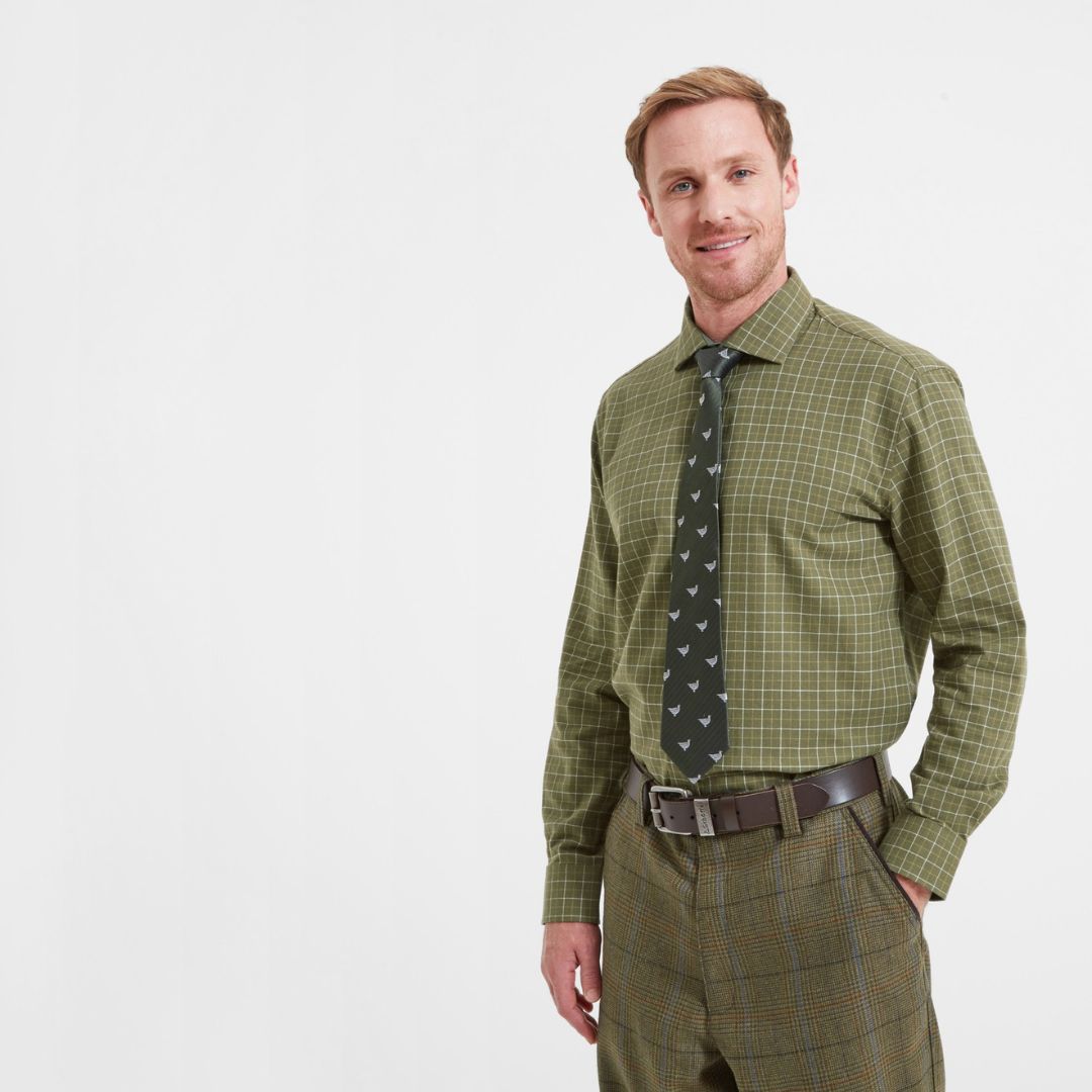 Schoffel Men's Newton Tailored Sporting Shirt in Lovat Check