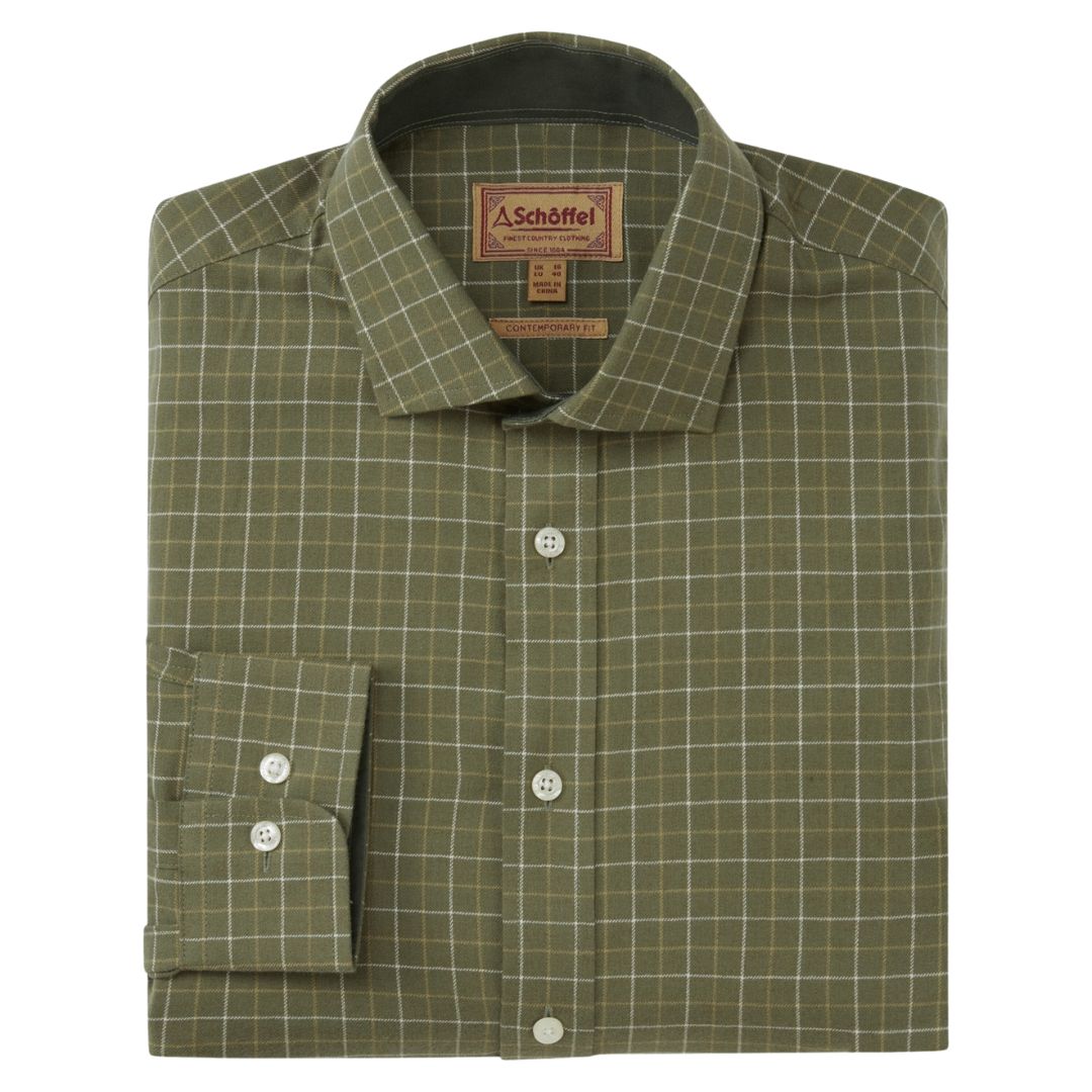 Schoffel Men's Newton Tailored Sporting Shirt in Lovat Check