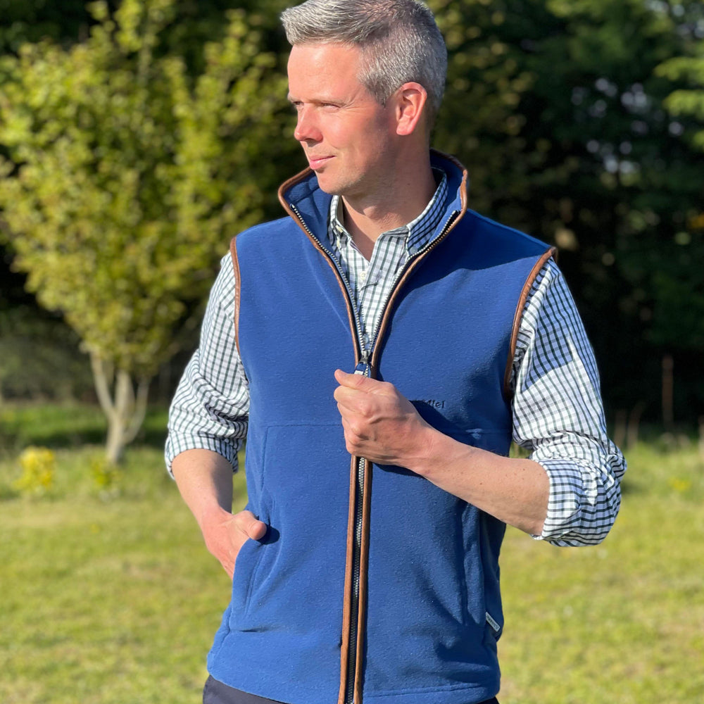 Schoffel Men's Oakham Fleece Gilet in Cobalt Blue