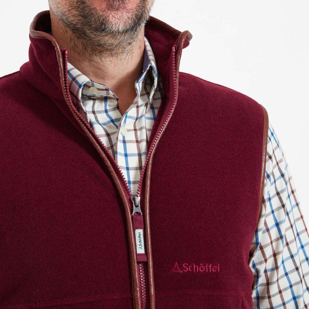 Schoffel Men's Oakham Fleece Gilet in Claret