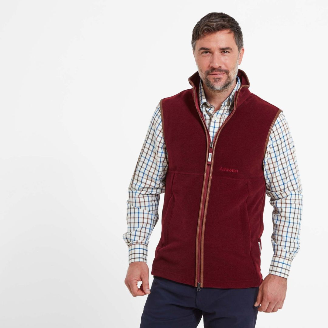 Schoffel Men's Oakham Fleece Gilet in Claret