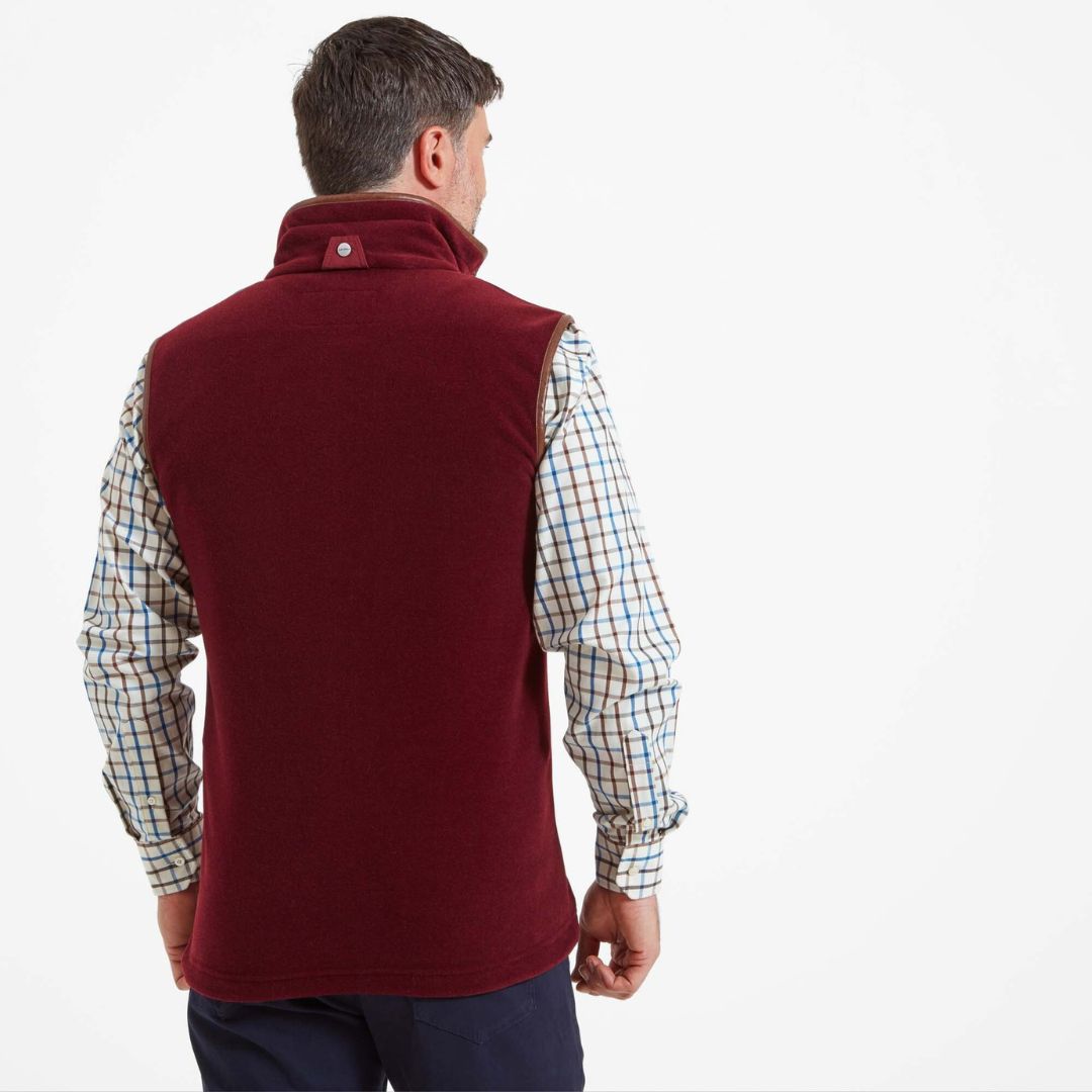 Schoffel Men's Oakham Fleece Gilet in Claret