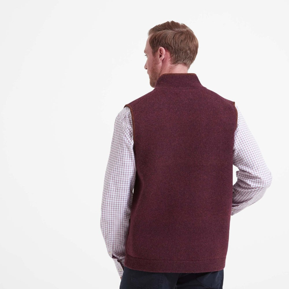 Schoffel Men's Orkney Merino Gilet in Damson