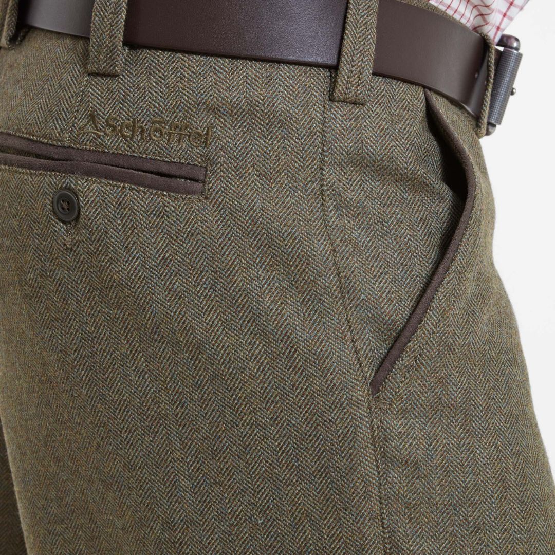 Schoffel Men's Tweed Plus Fours Herringbone in Loden Green