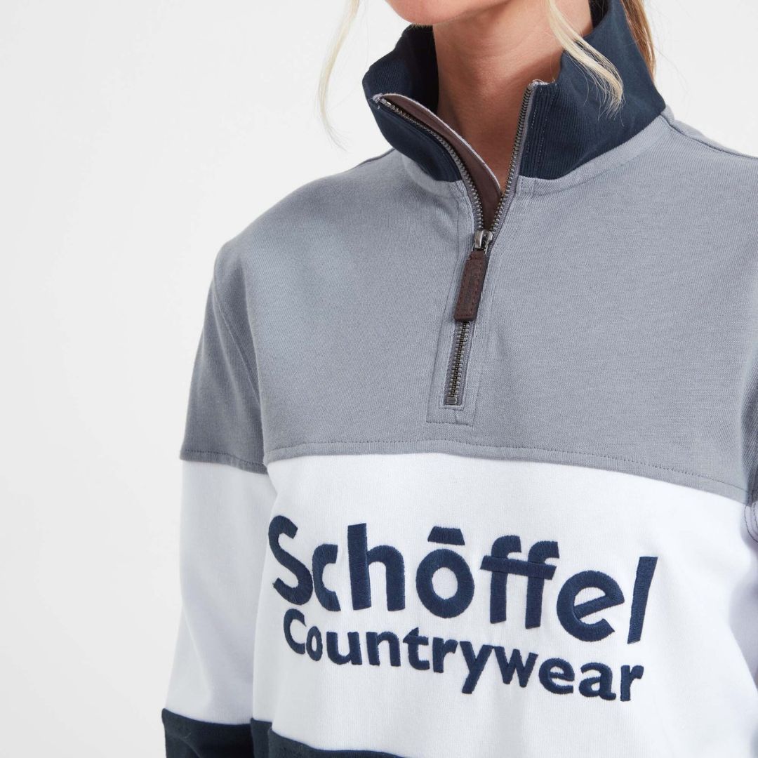 Schoffel Unisex Exeter Heritage 1/4 Zip Shirt in Grey