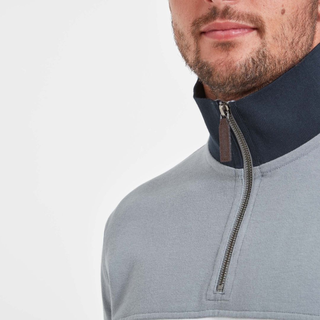 Schoffel Unisex Exeter Heritage 1/4 Zip Shirt in Grey