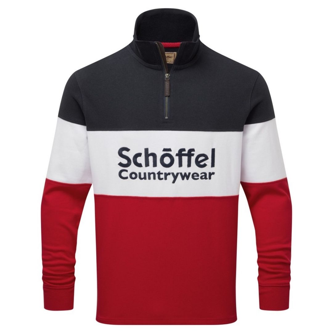 Schoffel Unisex Exeter Heritage 1/4 Zip Shirt in Red
