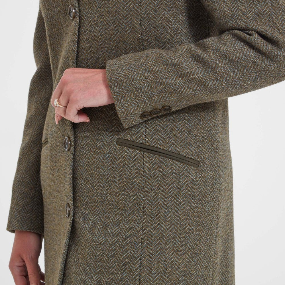 Schoffel Women's Portree Herringbone Tweed Jacket in Loden Green