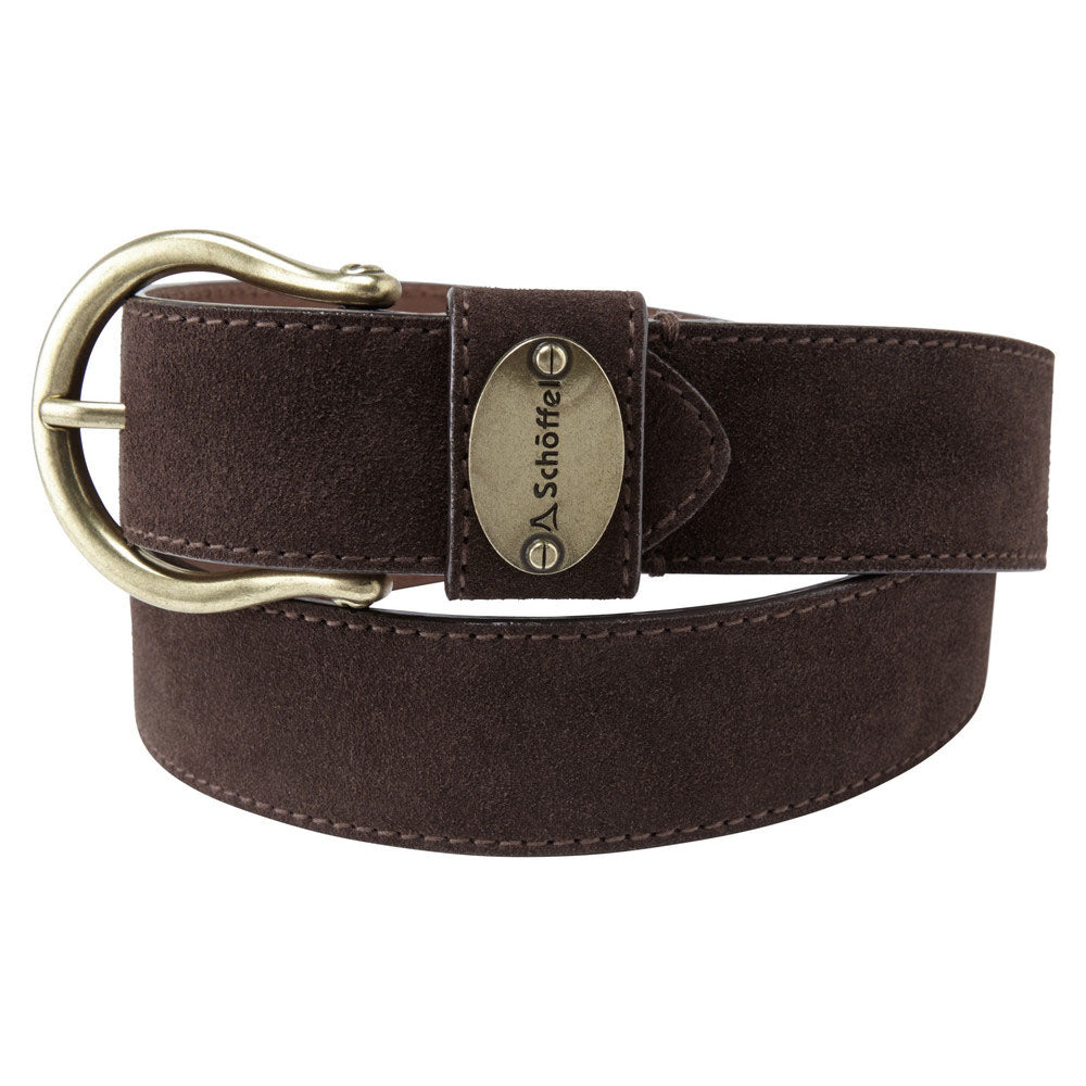 Schoffel Women's Suede Belt in Dark Brown