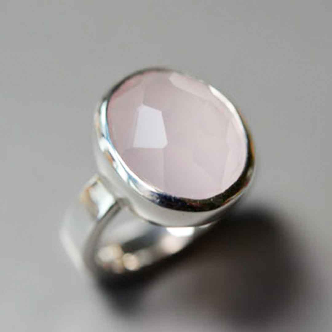 Spirit Silver Rose Quartz Ring