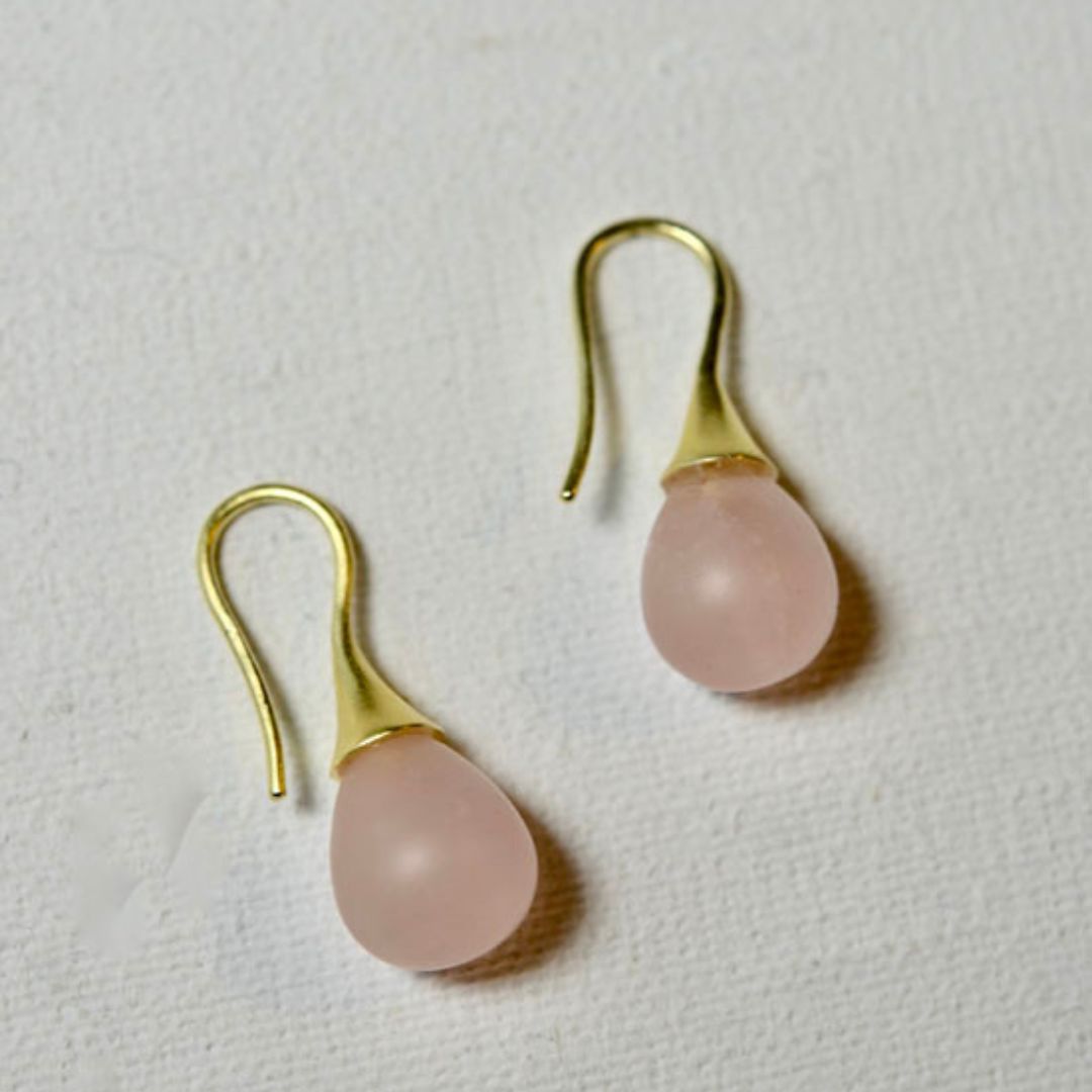 Rose deals quartz earrings