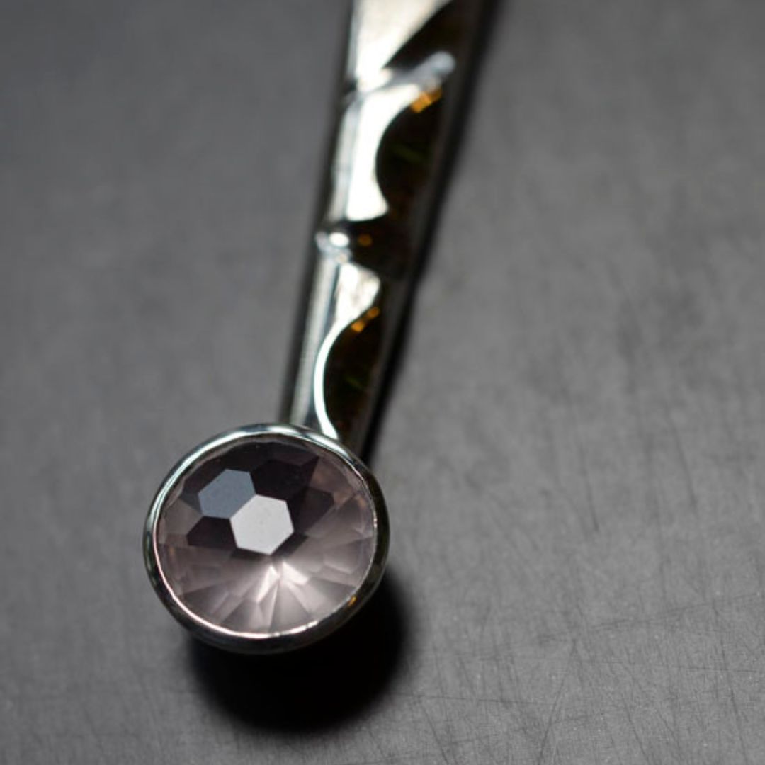 Spirit Rose Quartz Honeycomb Cut Pendant