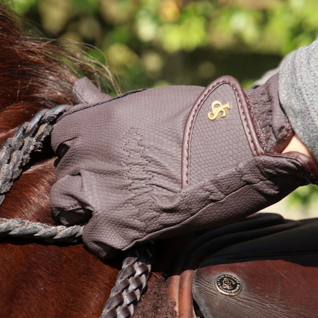 Supreme Products Kids Pro Performance Show Ring Riding Gloves in Brown