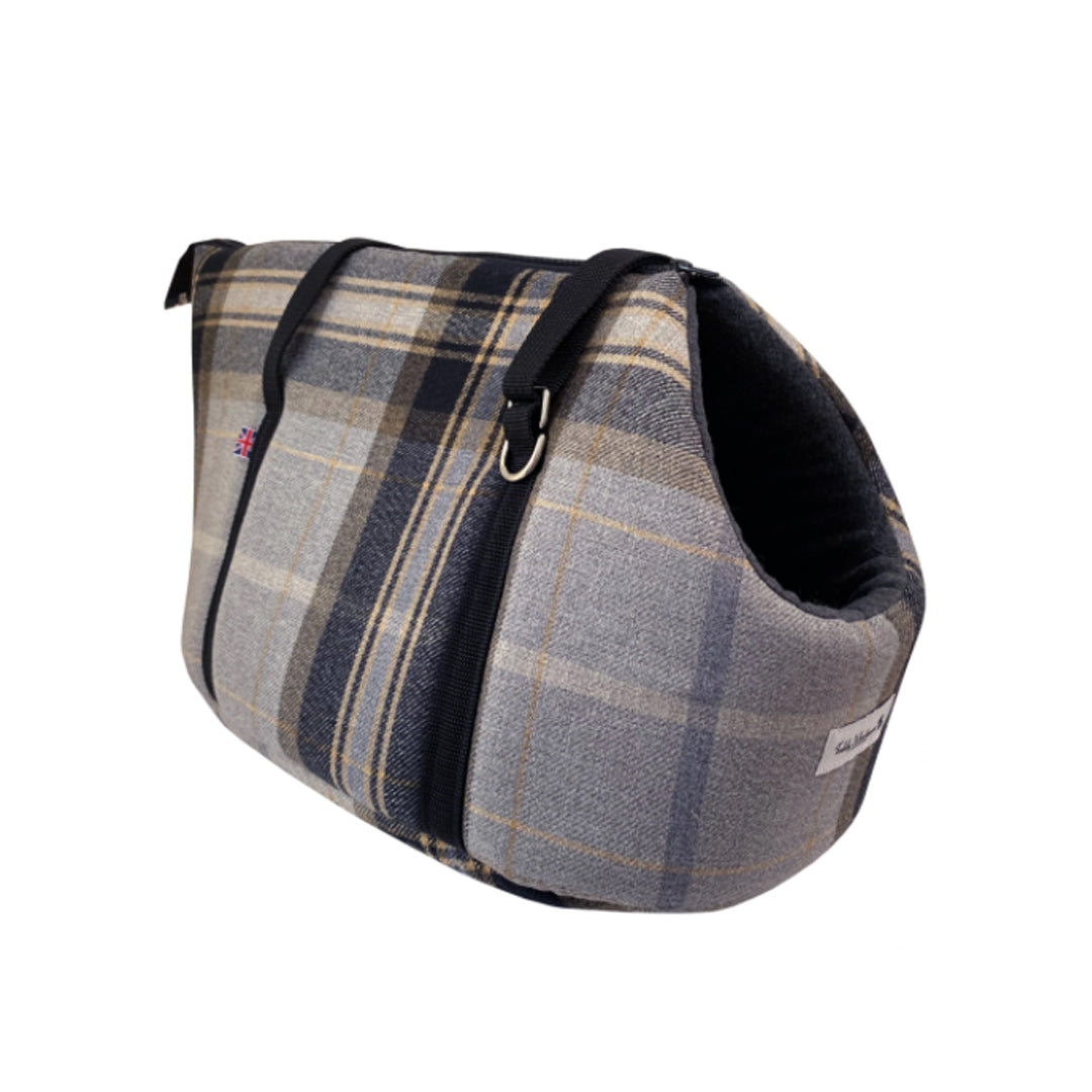 Teddy Maximus Belgravia Adjustable Dog Carrier in Black/Mustard Plaid