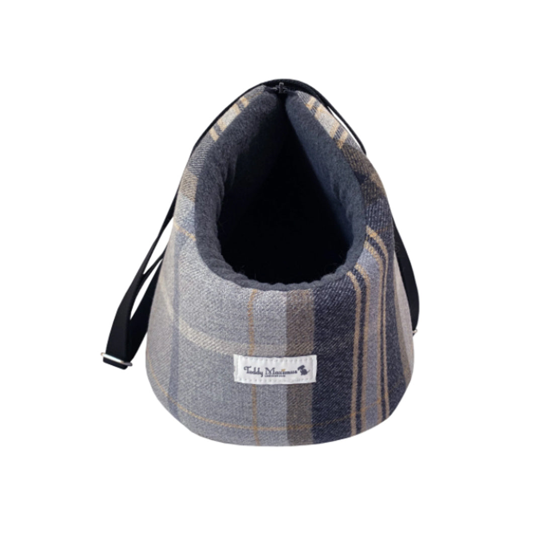 Teddy Maximus Belgravia Adjustable Dog Carrier in Black/Mustard Plaid