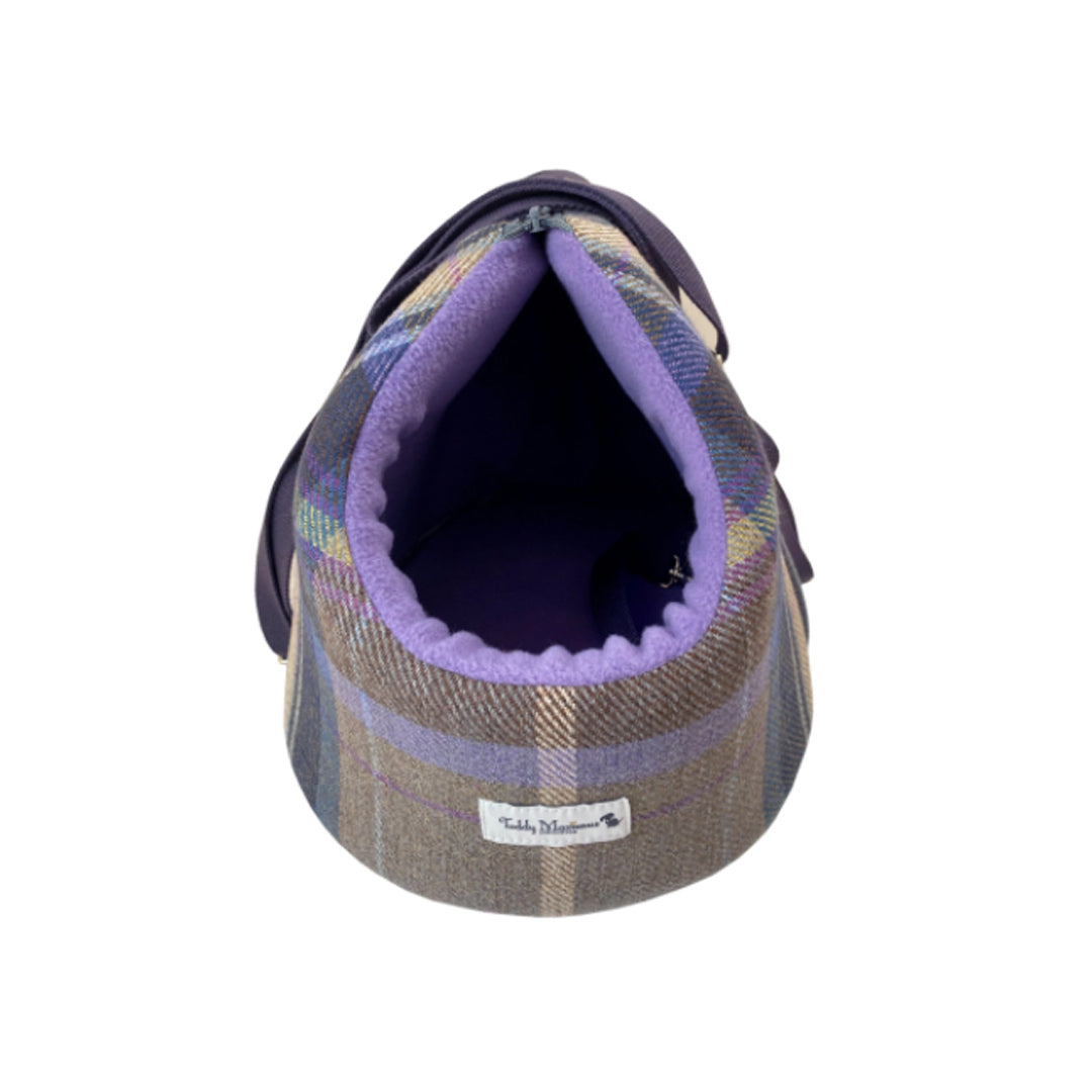 Teddy Maximus Cambridge Adjustable Dog Carrier in Purple Plaid