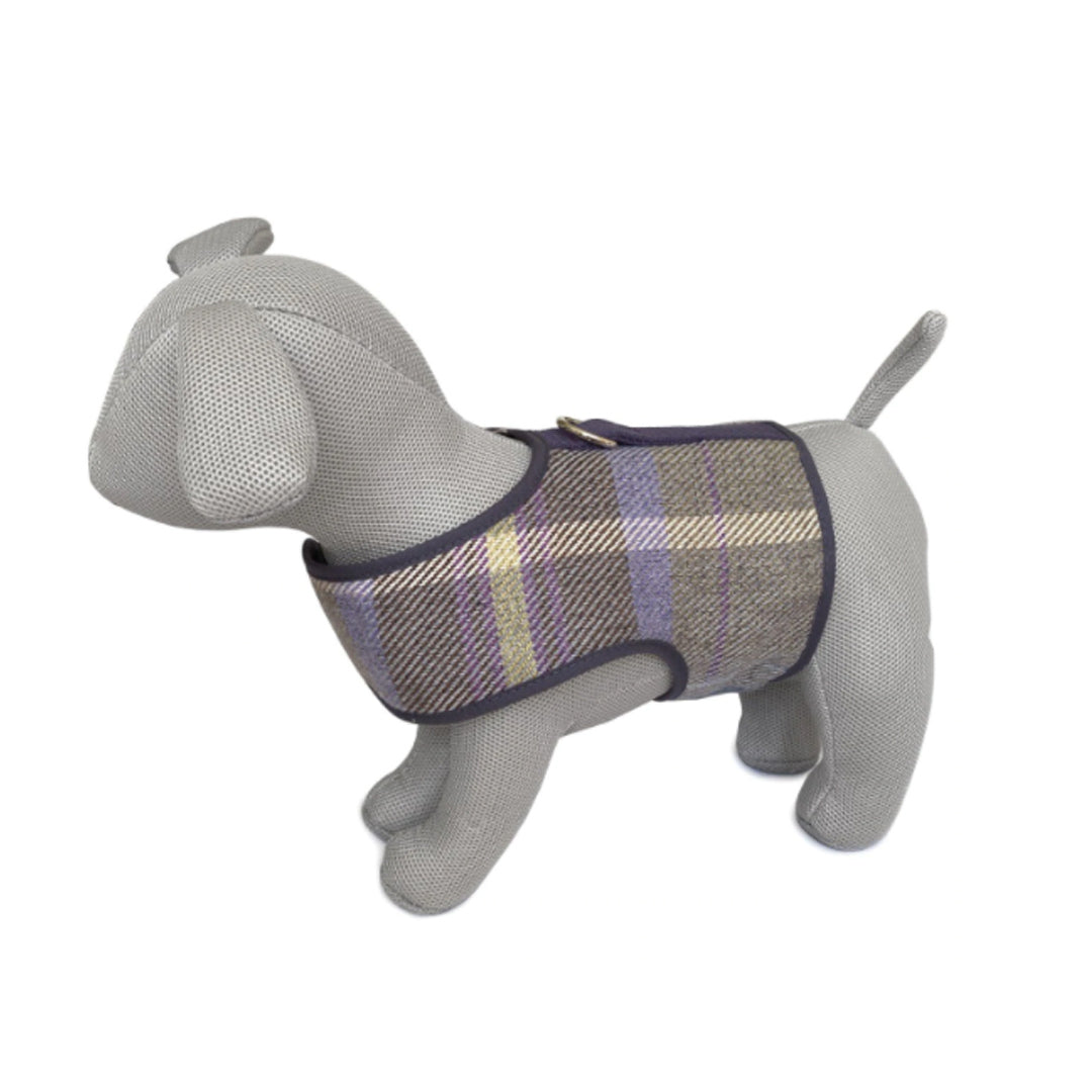 Teddy Maximus Cambridge Dog Harness in Purple Plaid