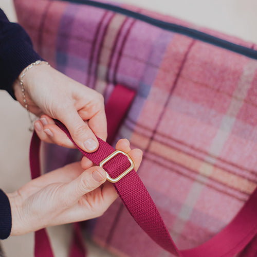 Teddy Maximus Shetland Adjustable Dog Carrier in Pink Plaid