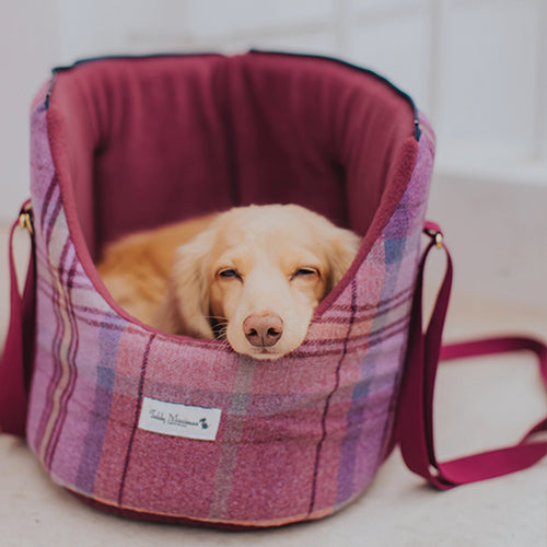 Teddy Maximus Shetland Adjustable Dog Carrier in Pink Plaid
