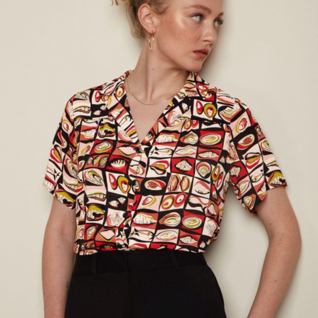 King Louie Women's Tex Blouse St Vincent in Black
