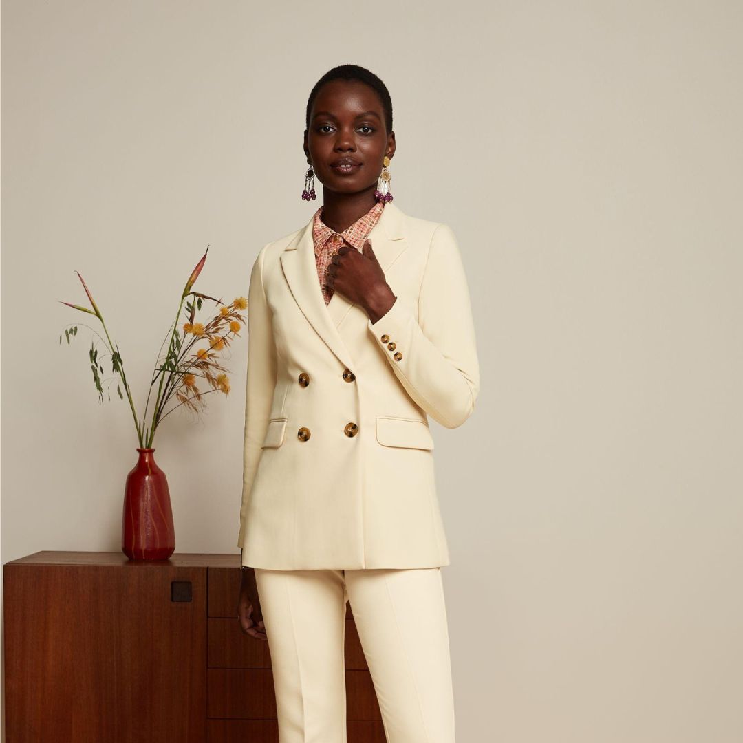 King Louie Women's Tina Blazer Simonet in Vanilla Cream