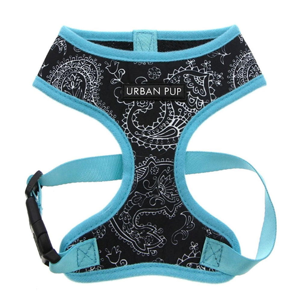 Urba Pup Dog Harness in Black & Blue Paisley