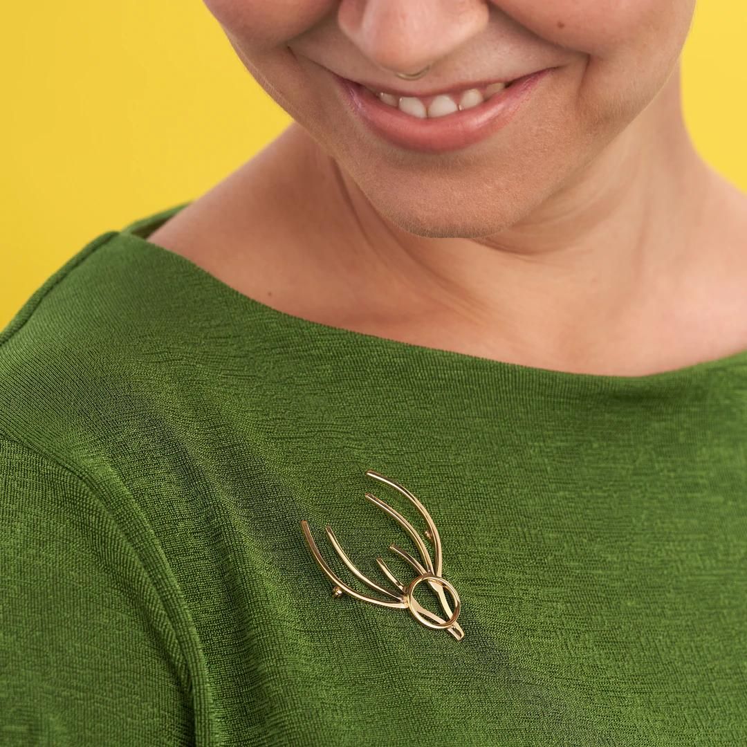 Vanessa Ree Irish Stag Brooch in Gold