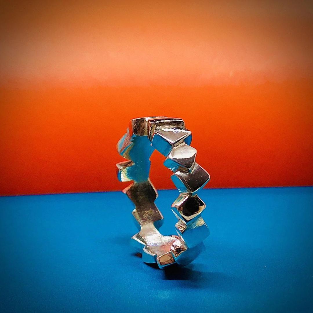 Vanessa Ree Stacked Squares Ring in Silver