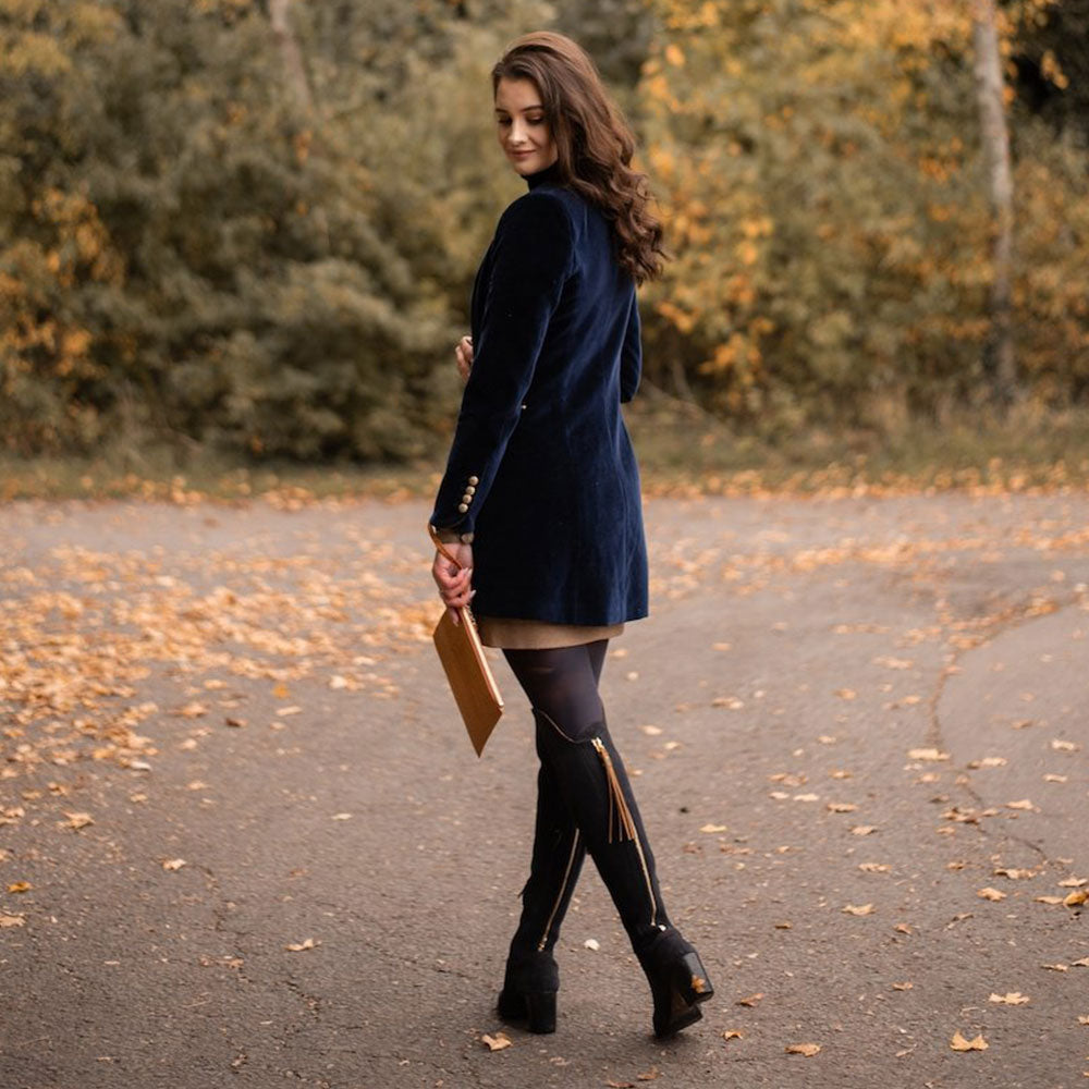 Welligogs Seville Velvet Coat in Navy