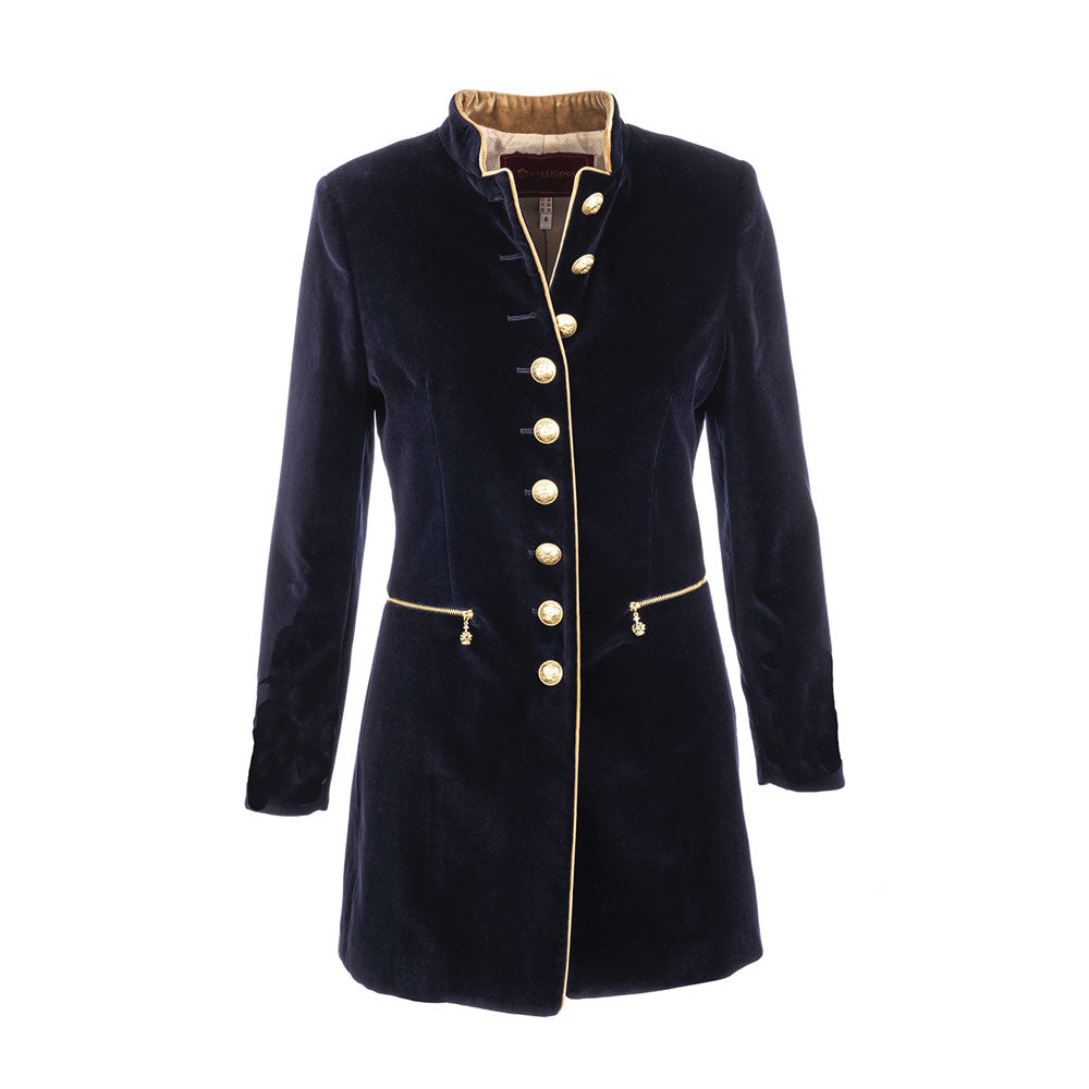 Welligogs Seville Velvet Coat in Navy