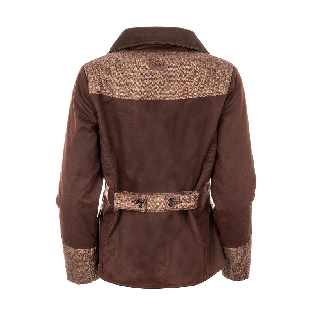 Welligogs Women's Burghley Wax Jacket in Herringbone