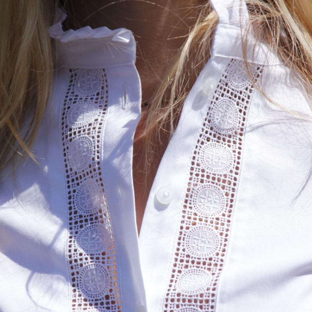 Welligogs Women's Phoebe Shirt in White Lace