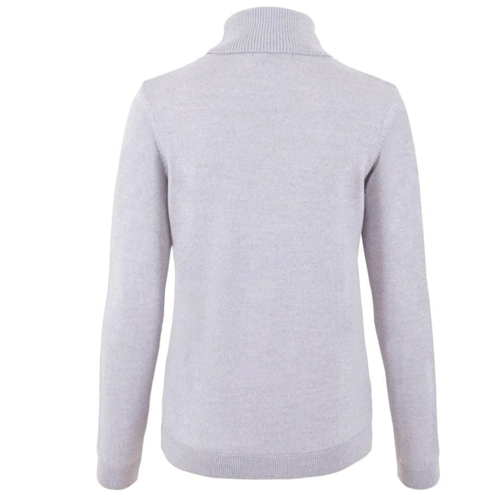 Welligogs Women's Merino Wool Roll Neck Jumper in Light Grey