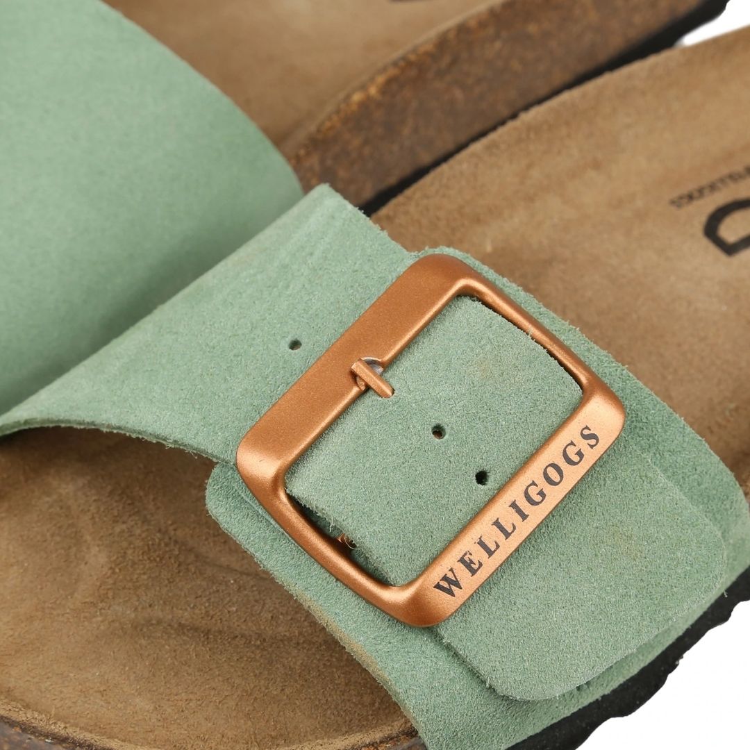 Welligogs Women's Marbella One Band Slides in Pistachio