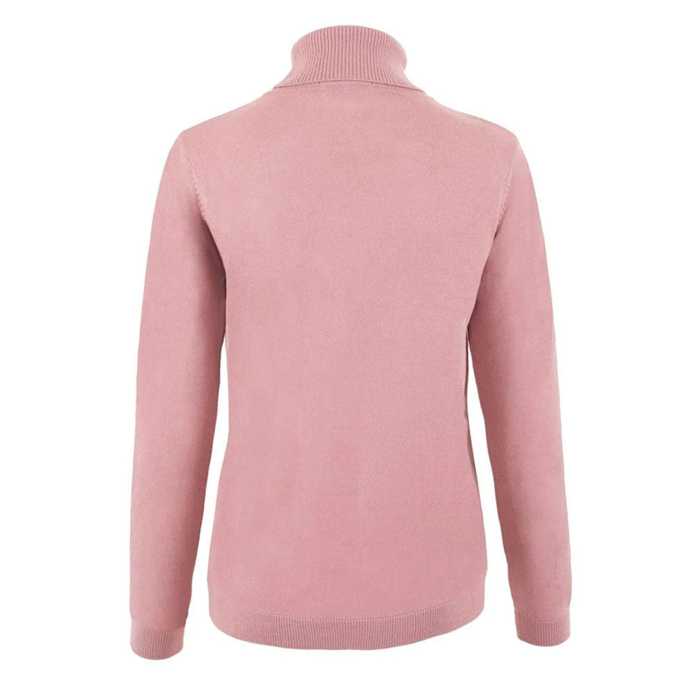Welligogs Women's Merino Wool Roll Neck Jumper Pink