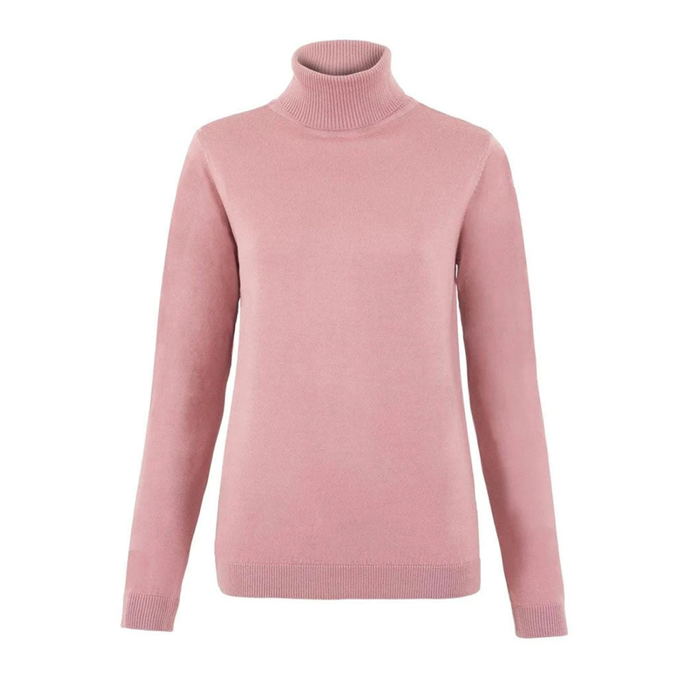 Welligogs Women's Merino Wool Roll Neck Jumper Pink