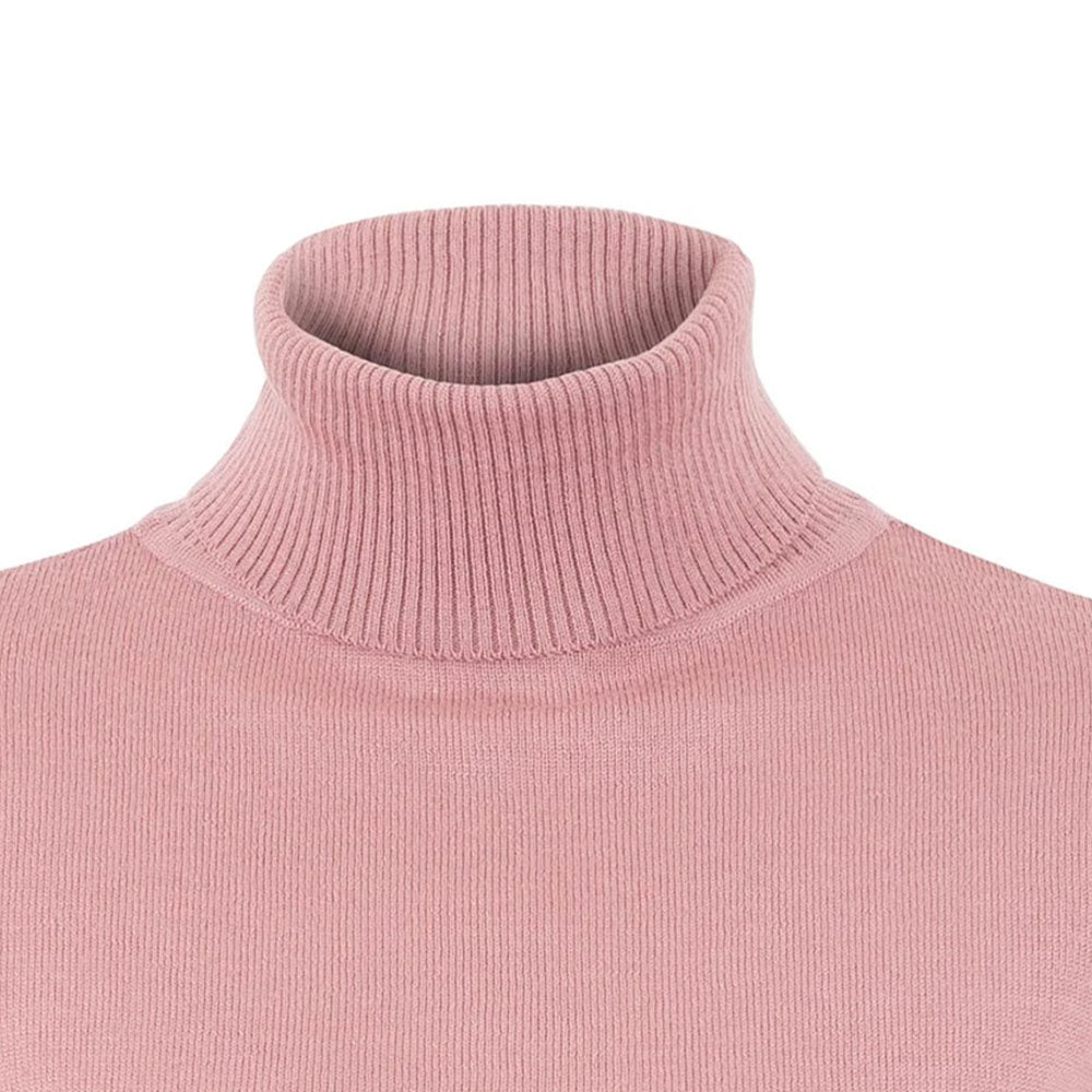 Welligogs Women's Merino Wool Roll Neck Jumper Pink