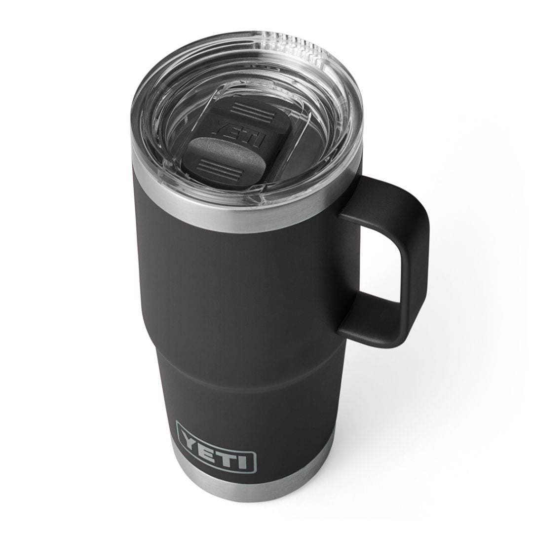YETI Rambler 20 Oz Travel Mug in Black (591ml) with StrongHold Lid