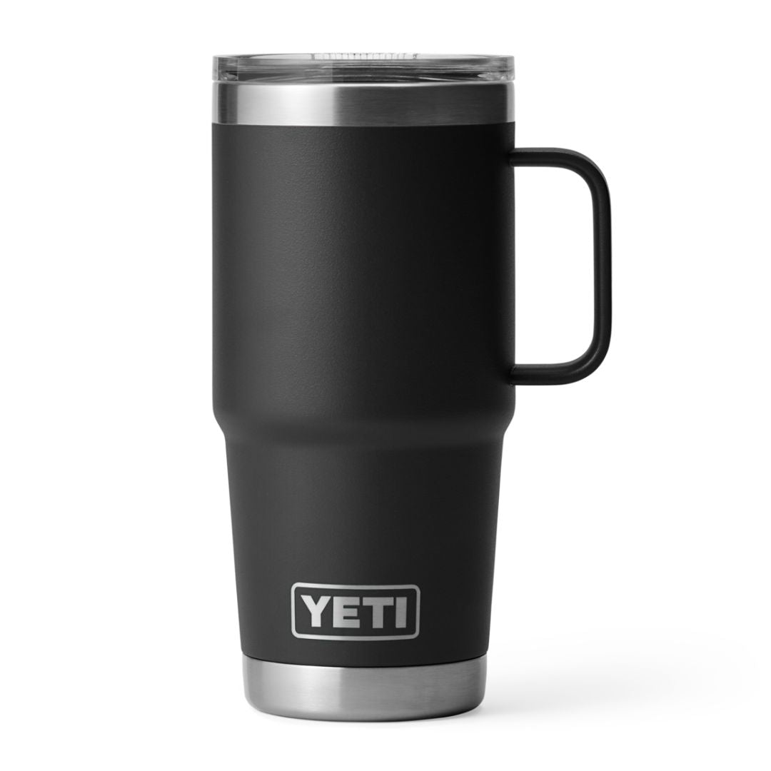 YETI Rambler 20 Oz Travel Mug in Black (591ml) with StrongHold Lid