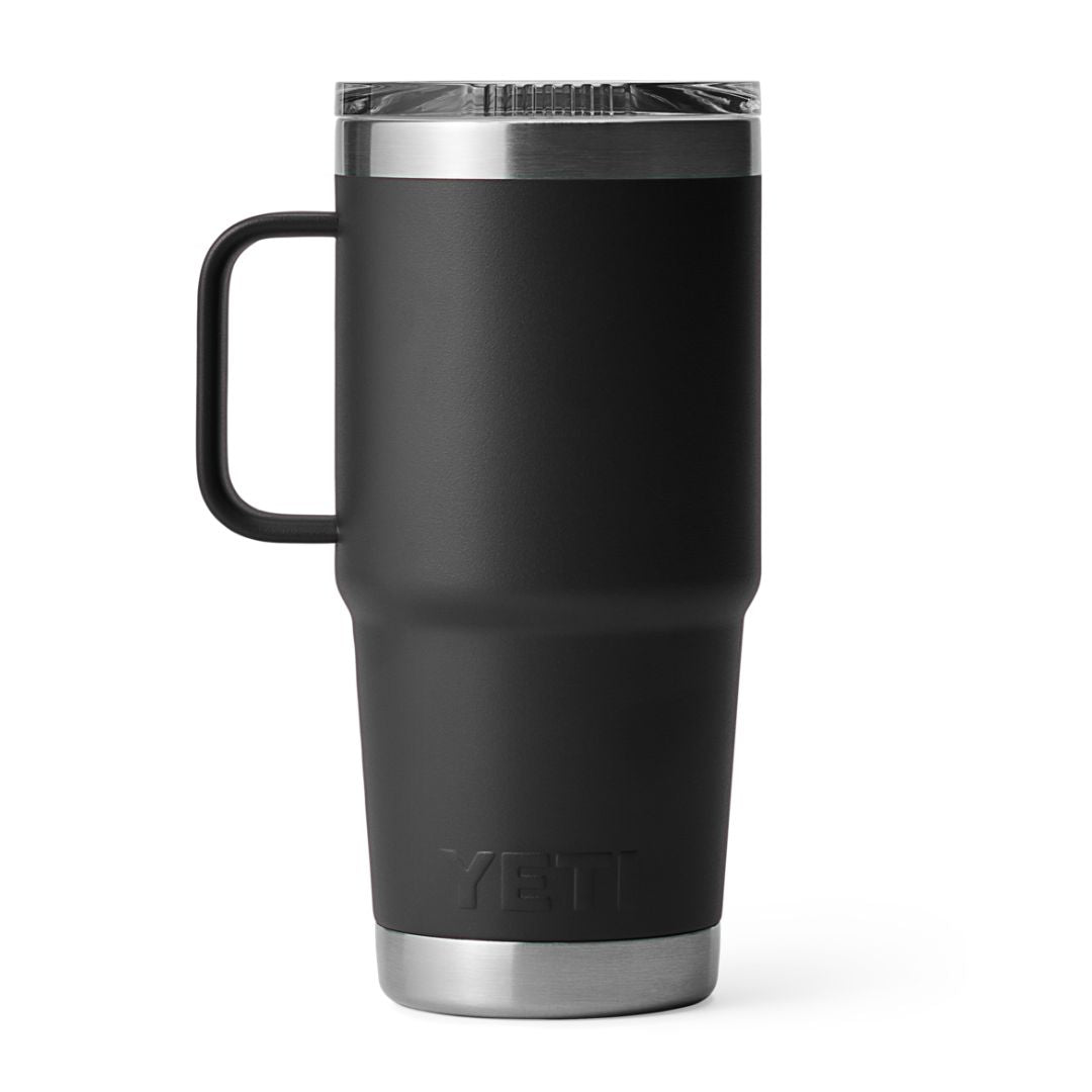 YETI Rambler 20 Oz Travel Mug in Black (591ml) with StrongHold Lid