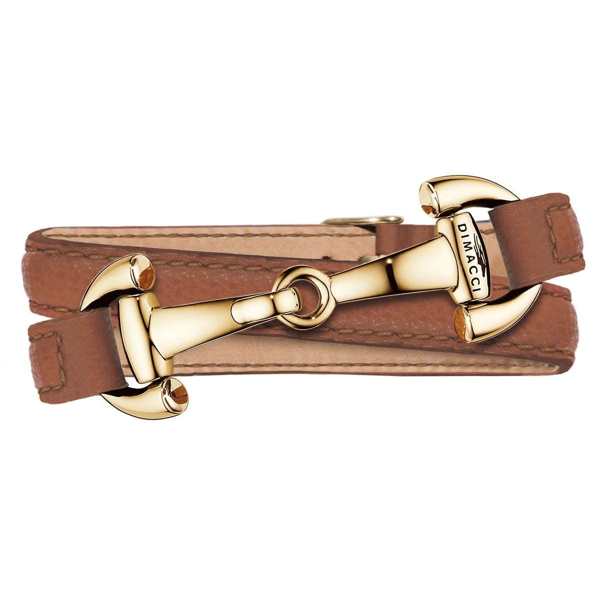 Dimacci Ascot horse bit bracelet in tan & gold - RedMillsStore.ie