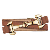 Dimacci Ascot horse bit bracelet in tan & gold - RedMillsStore.ie