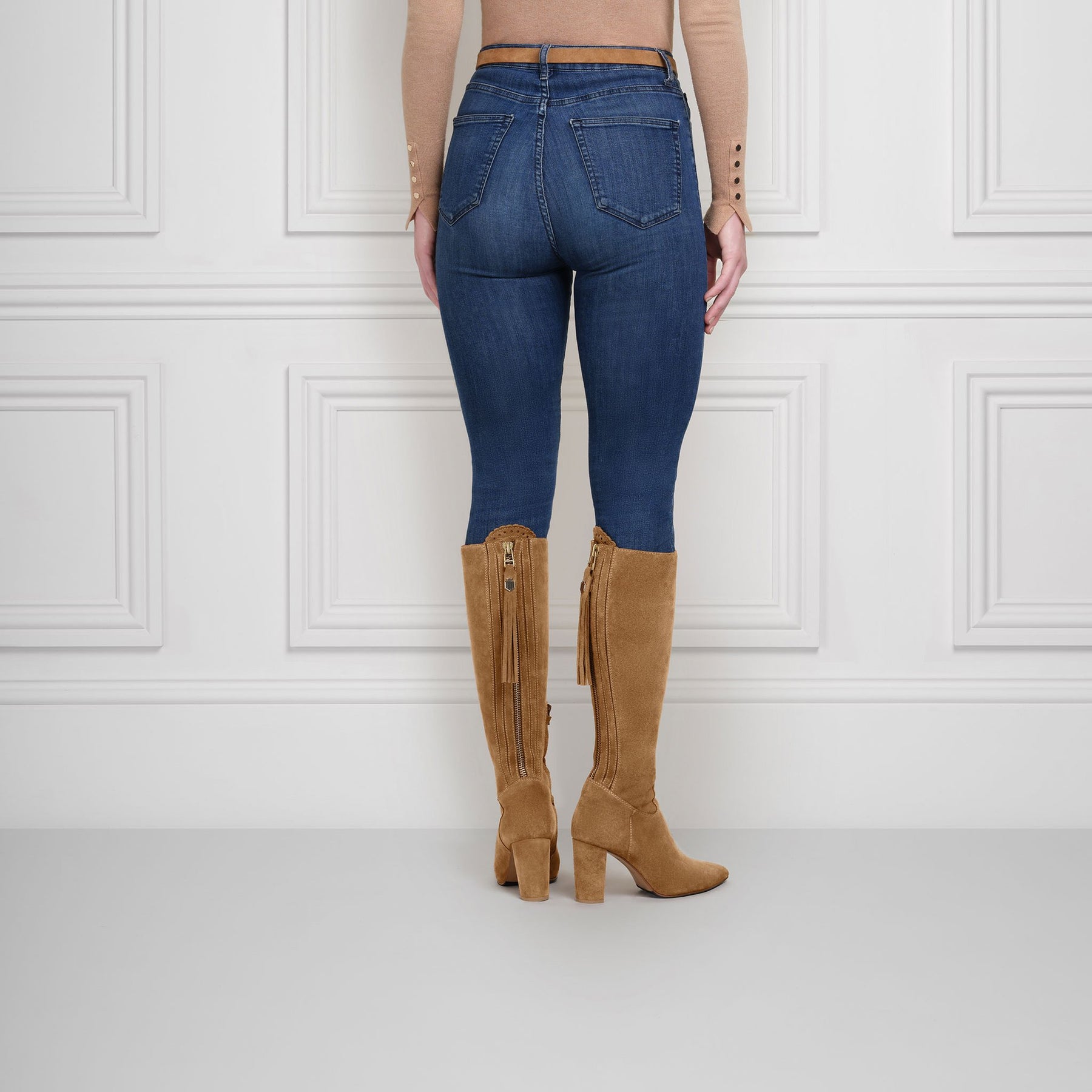 Fairfax & Favor Soho Suede Heeled Boot in Tan
