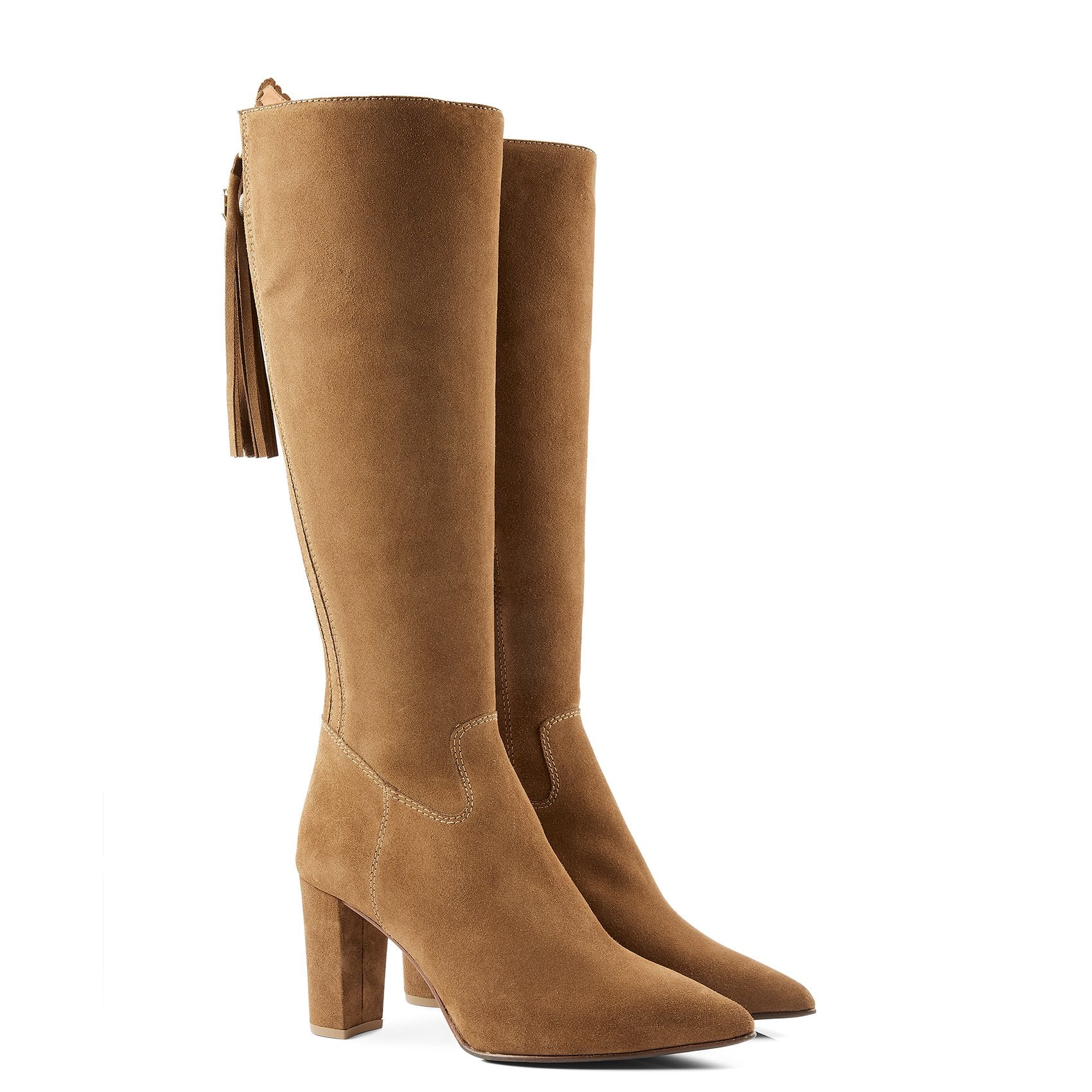 Fairfax & Favor Soho Suede Heeled Boot in Tan