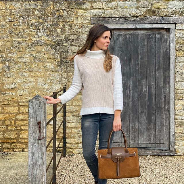 Fairfax & Favor Windsor Suede Handbag in Tan