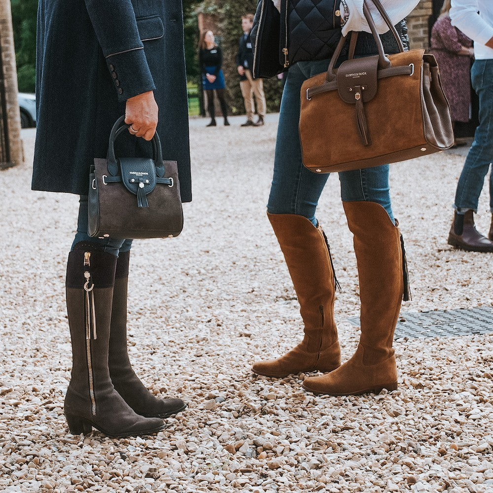 Fairfax & Favor Windsor Suede Handbag in Tan
