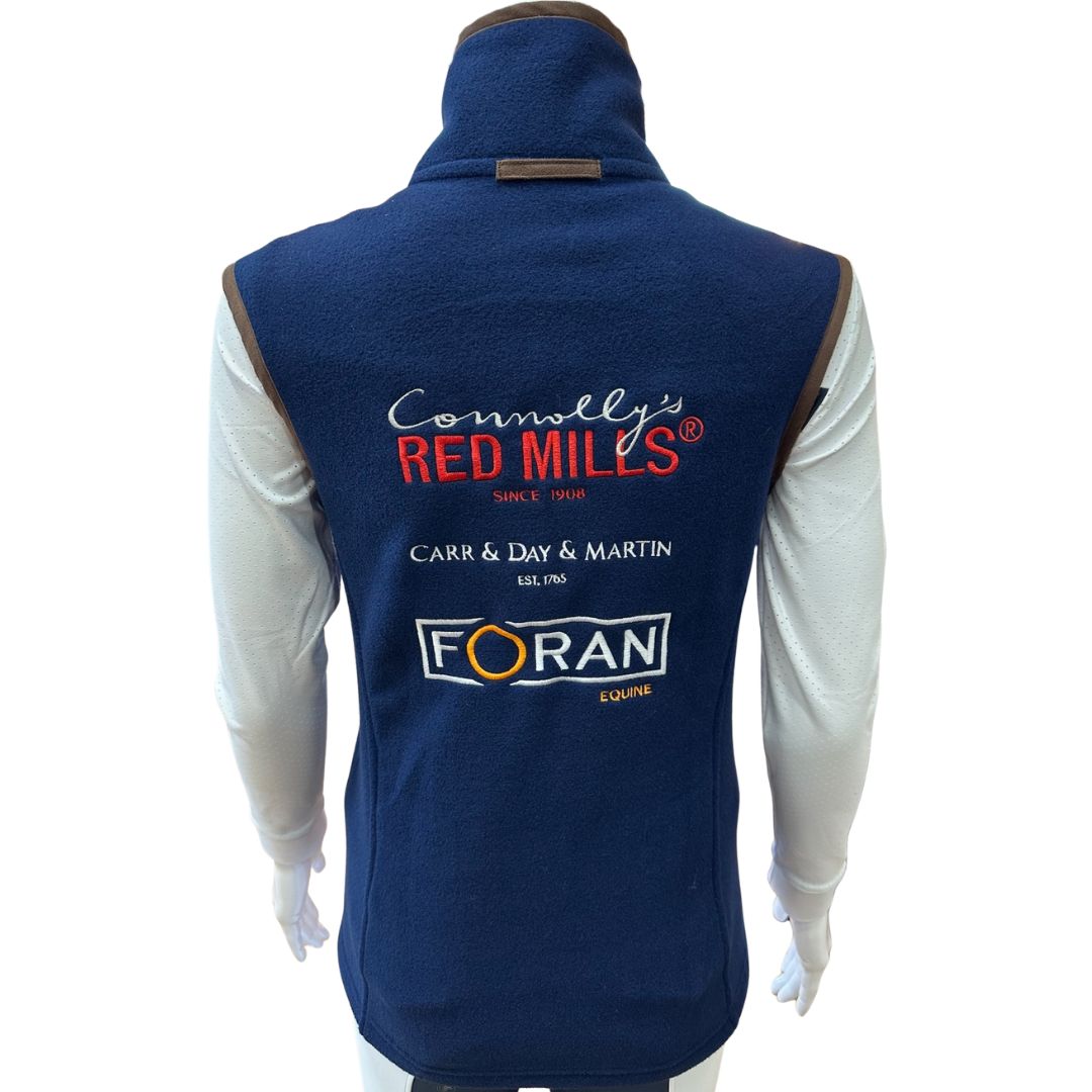Red Mills, Foran Equine, Carr & Day & Martin Unisex Fleece Gilet in Navy