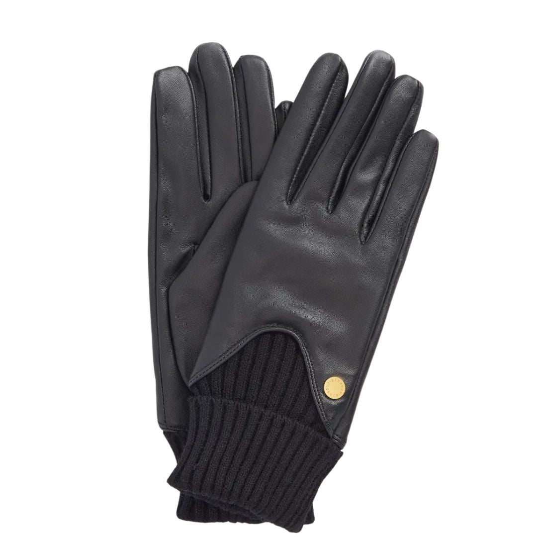 Barbour Women's Deanna Leather Gloves in Classic Black