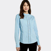Dubarry Women's Waterlily Mandarin Collar Shirt in Pale Blue