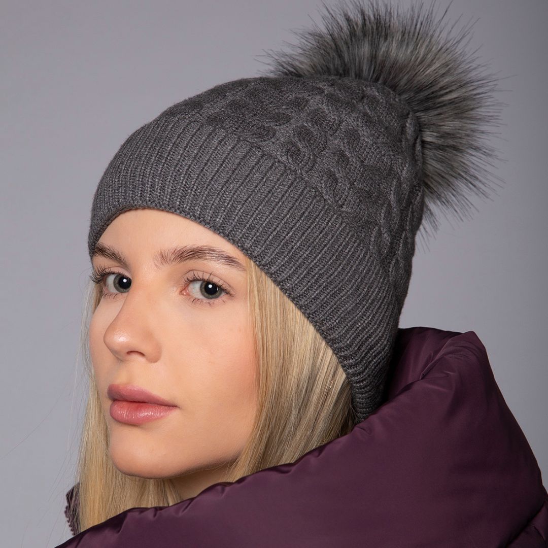 Schockemohle Baila Bobble Hat in Asphalt